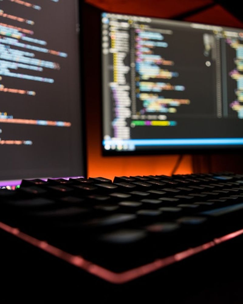 Developer workstation with code editors open